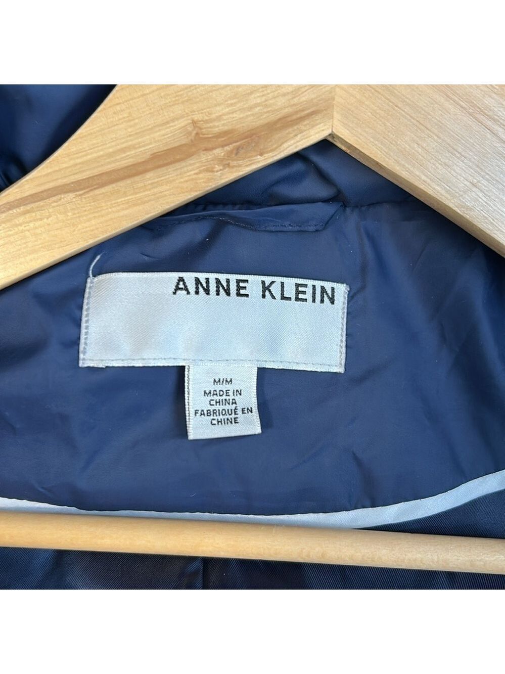 Anne Klein Winter Down Filled Classic Minimalist Puffer Jacket Coat Medium - Picture 5 of 15